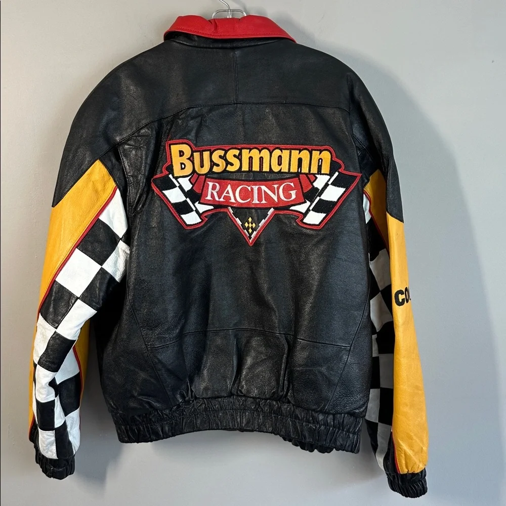 Vintage Bussman Racing Leather Jacket Size‎ L